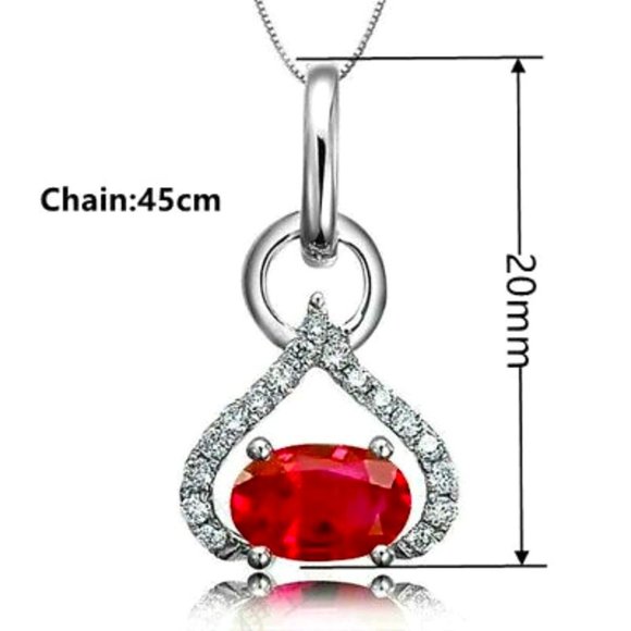 Ruby and Diamond Necklace in Platinum – Asprey London HOST PICK Gorgeous 925 Silver Ruby Diamond Necklace